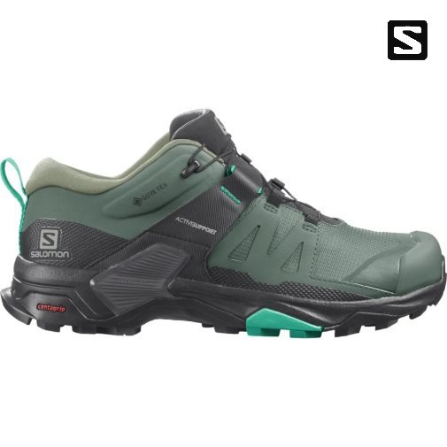 Tenis Senderismo Salomon X Ultra 4 GTX Mujer Verdes Negros | MX LNIO153